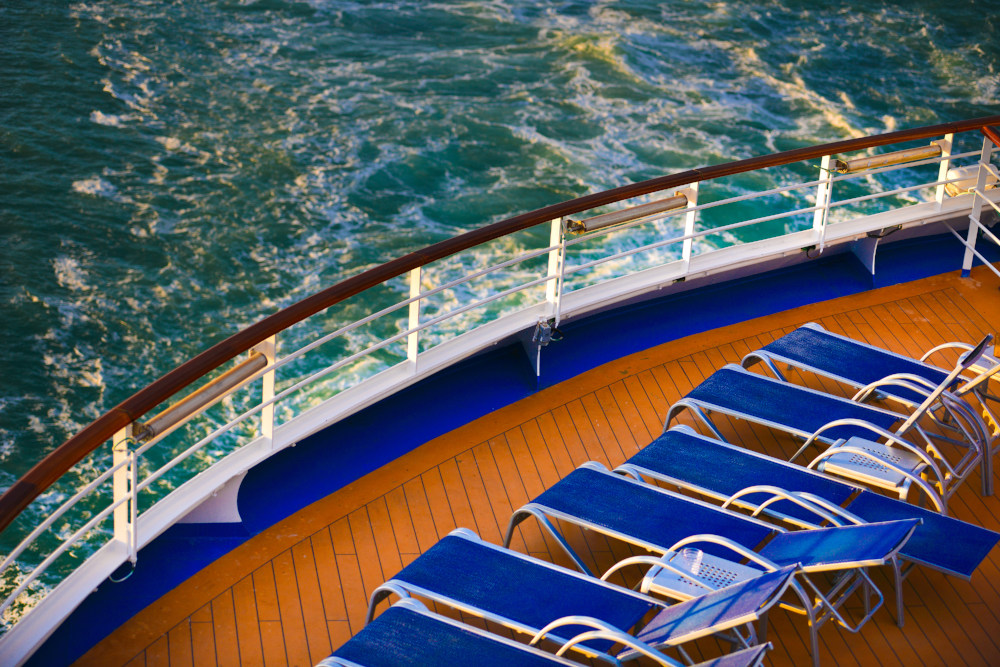 Sun bathing on Luxury cruise ship
